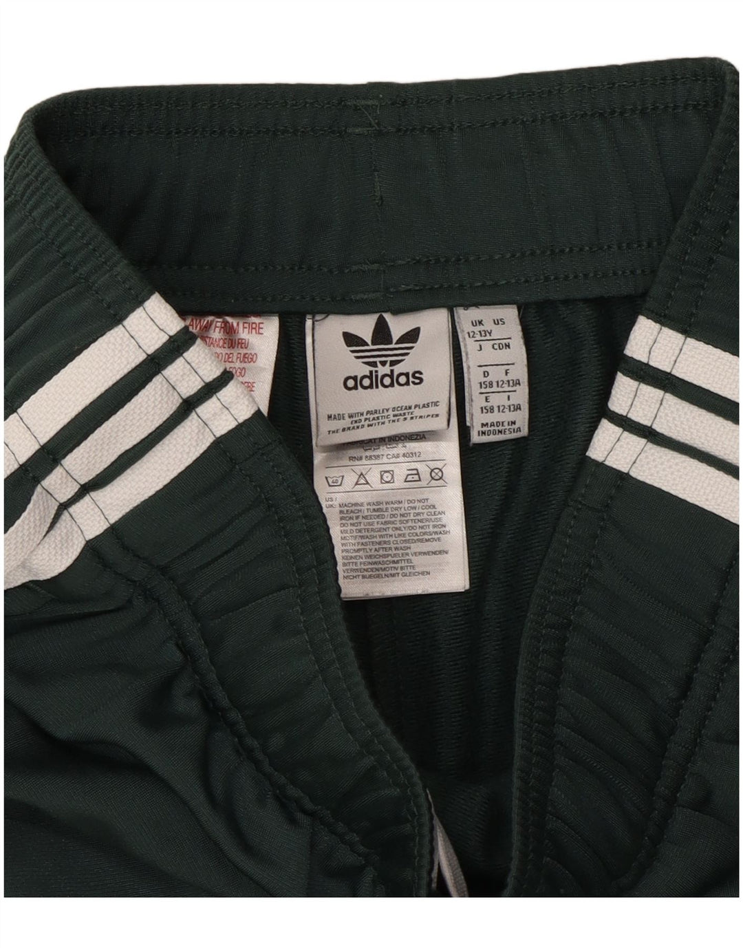 Adidas Drenge Træningsdragt Bukser Joggers 12-13 År Grøn Polyester