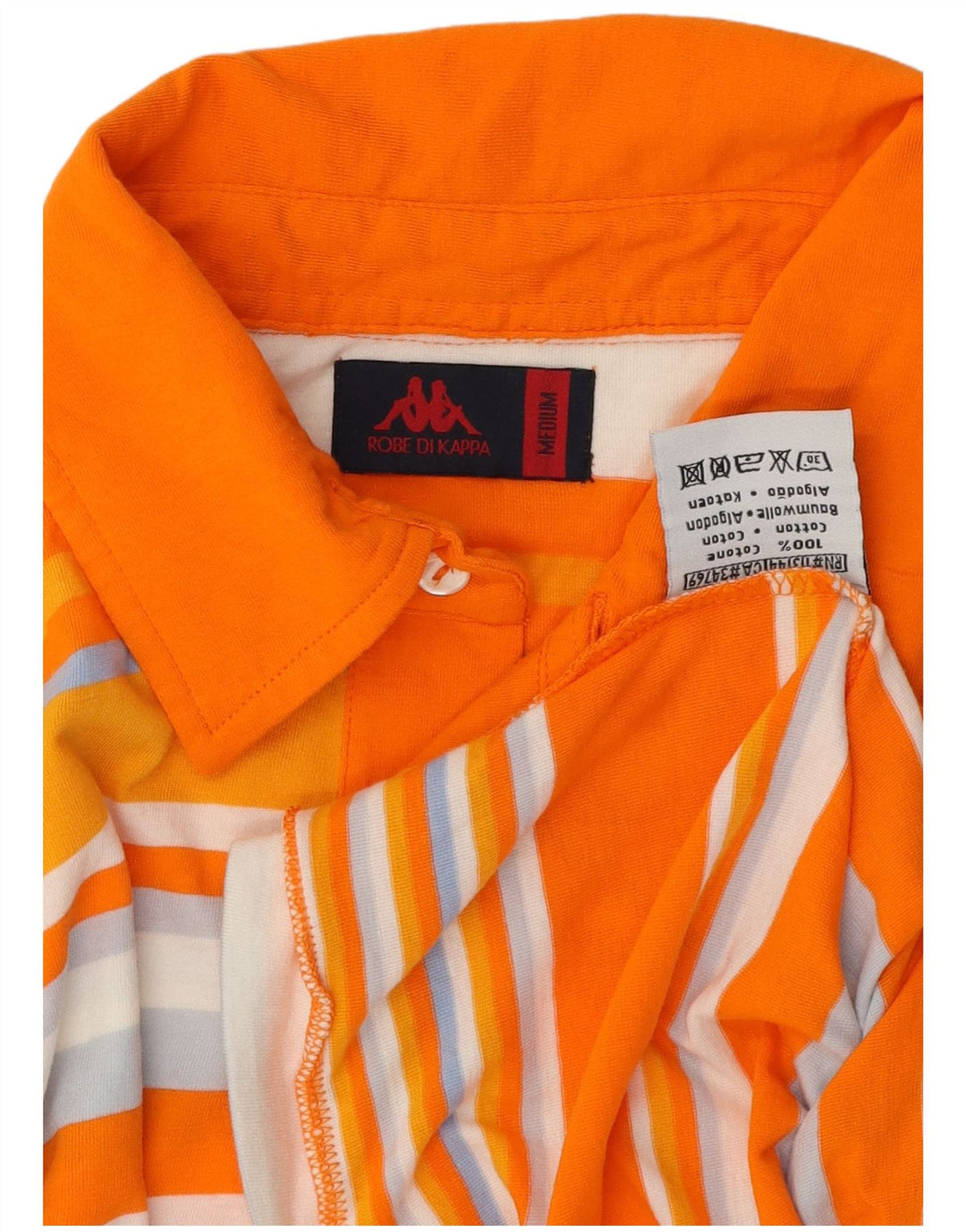 Kappa herre poloshirt Medium orange stribet bomuld