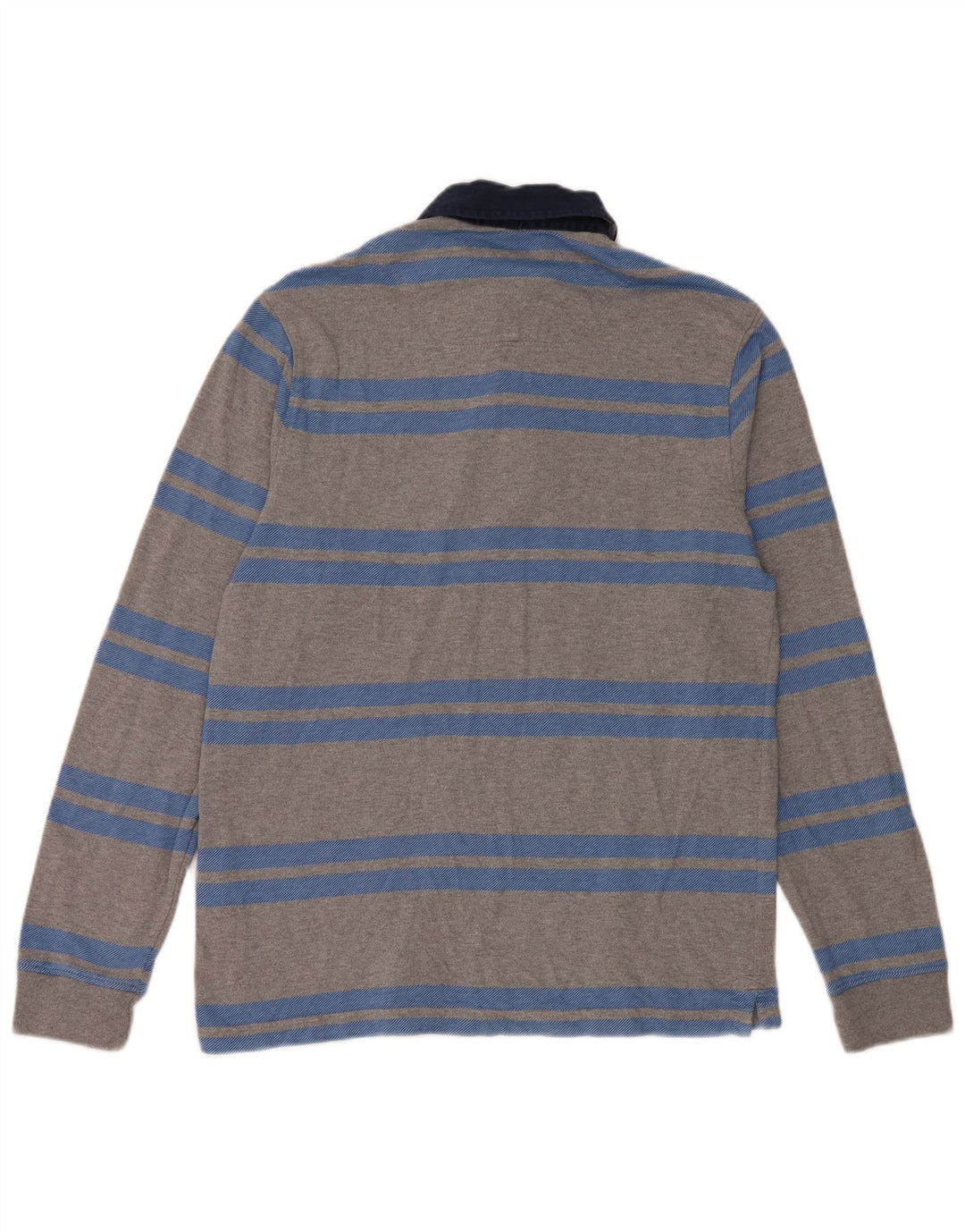 Marks & Spencer Langærmet Rugby Polo Shirt til mænd, lille grå stribet