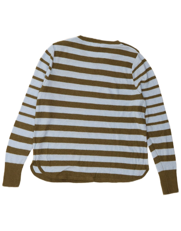 White Stuff Womens Crew Neck Jumper Sweater UK 14 Stor blå stribet nylon