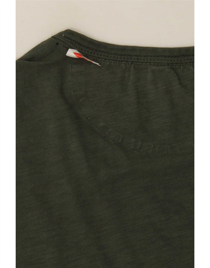 Sun68 Herre T-Shirt Top Stor Khaki Bomuld
