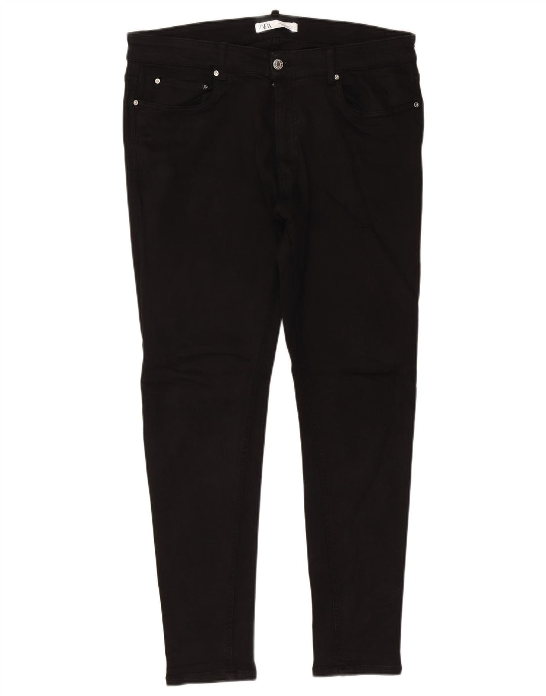 Zara Herre Slim Jeans EU 46 Large W36 L29 Sort Bomuld