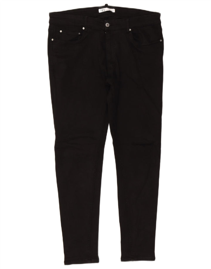 Zara Herre Slim Jeans EU 46 Large W36 L29 Sort Bomuld