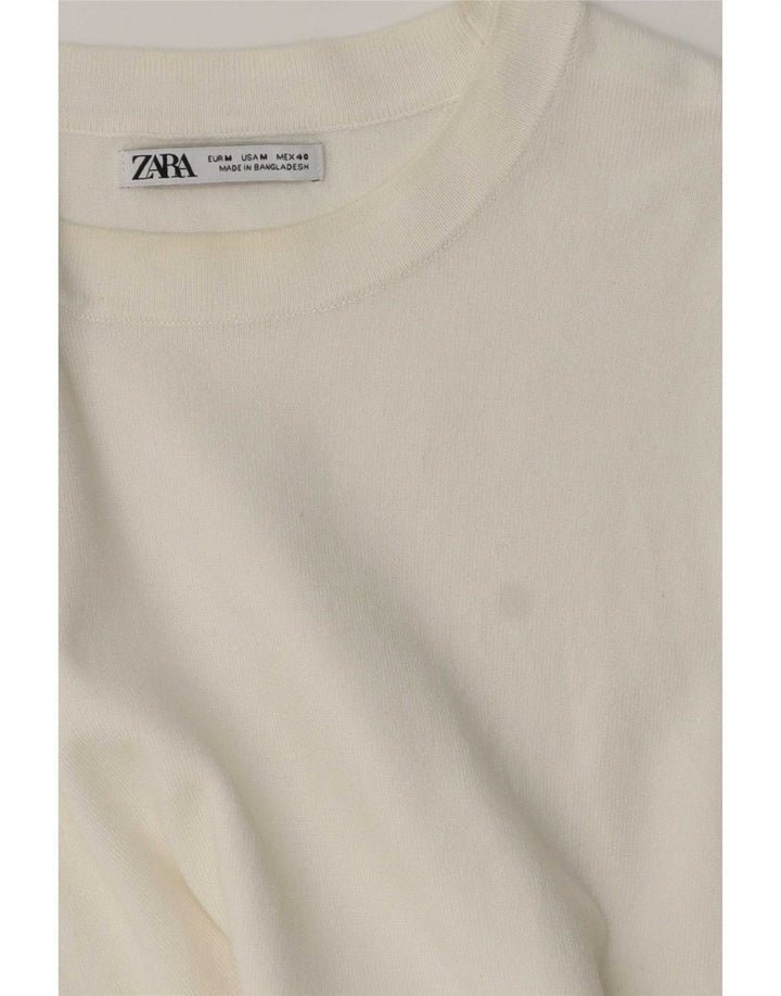 Zara Herre sweater med rund hals, medium hvid
