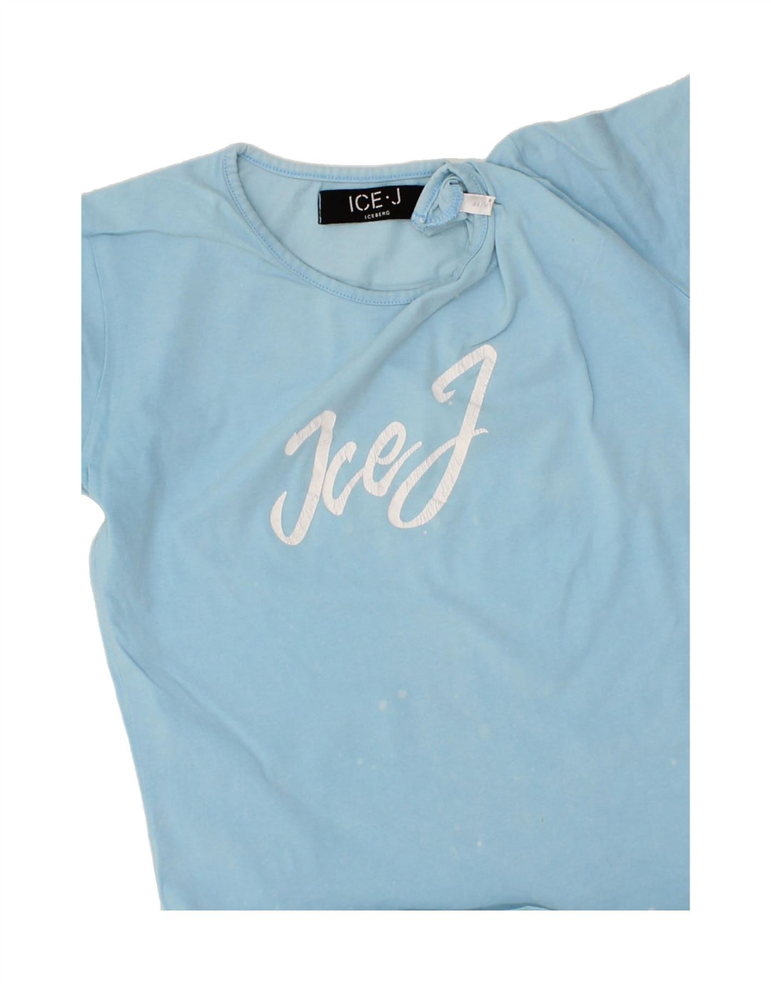 ICEBERG Womens Graphic T-Shirt Top UK 12 Medium Blue Cotton Vintage Iceberg and Second-Hand Iceberg from Messina Hembry 