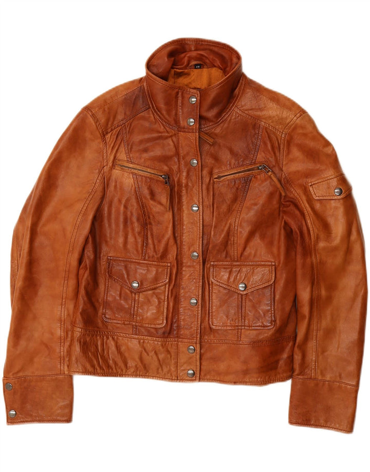 HEINE Womens Leather Jacket EU 40 Medium Brown Leather Vintage Heine and Second-Hand Heine from Messina Hembry 