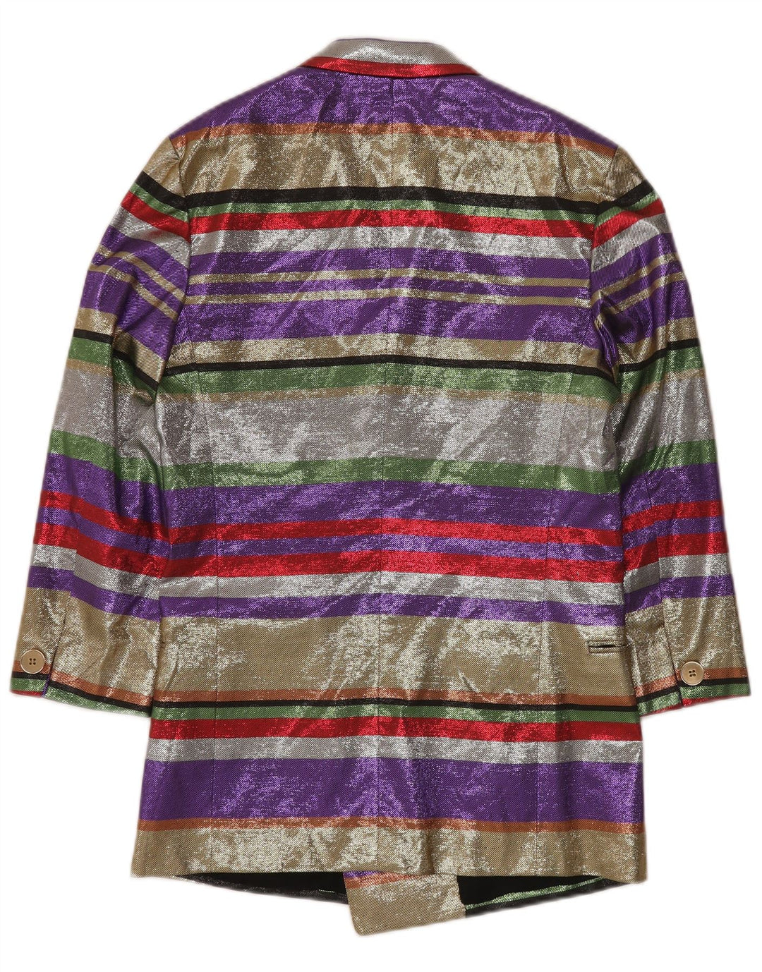 VINTAGE 3/4-ærmet blazerjakke til kvinder EU 40 Mellem flerfarvet stribet