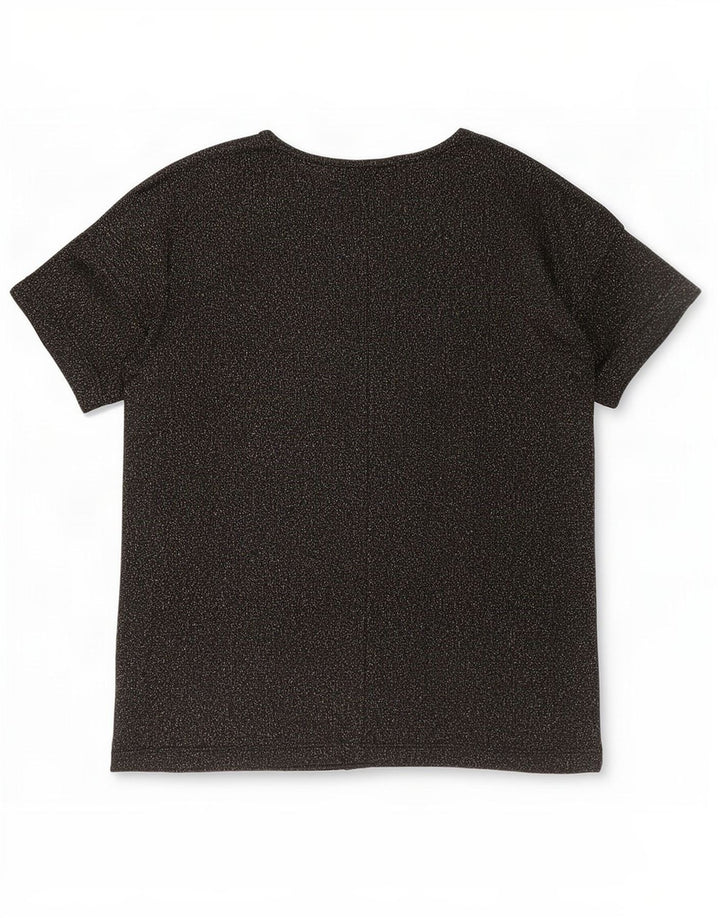 Topshop Dame Oversized T-Shirt Top UK 8 Small Black Flecked Polyester