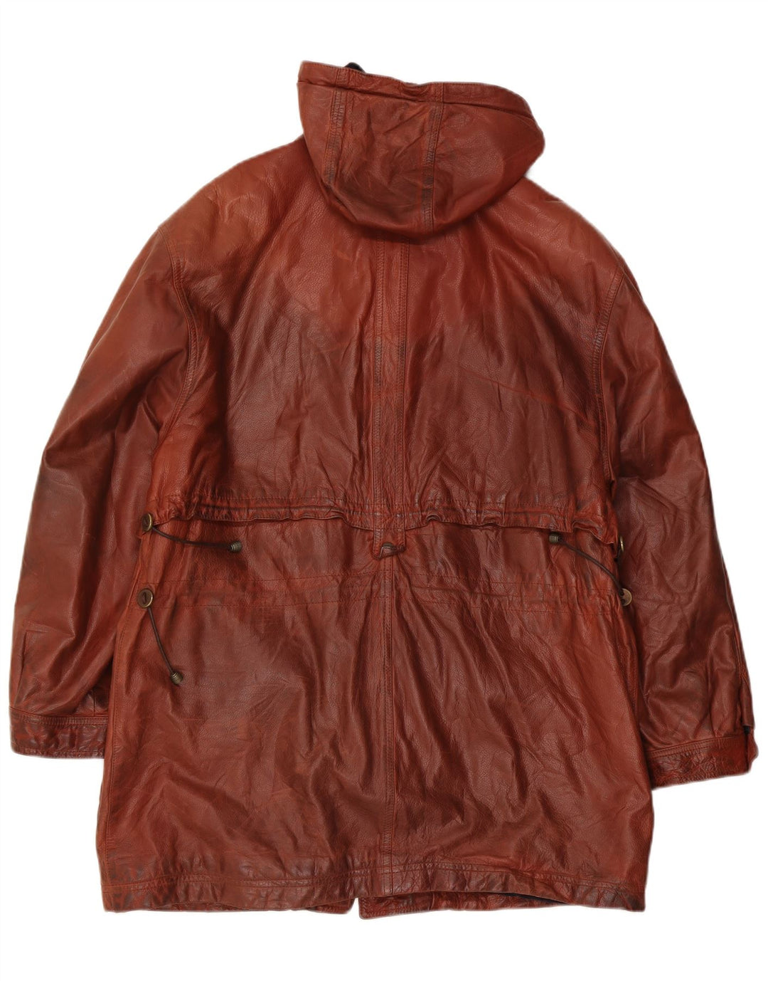 Giamax Herre Hooded Læder Coat UK 40 Large Brown