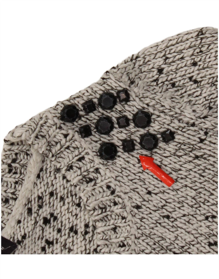 Marks & Spencer Dame Boat Neck Jumper Sweater UK 12 Medium Grey Flecked