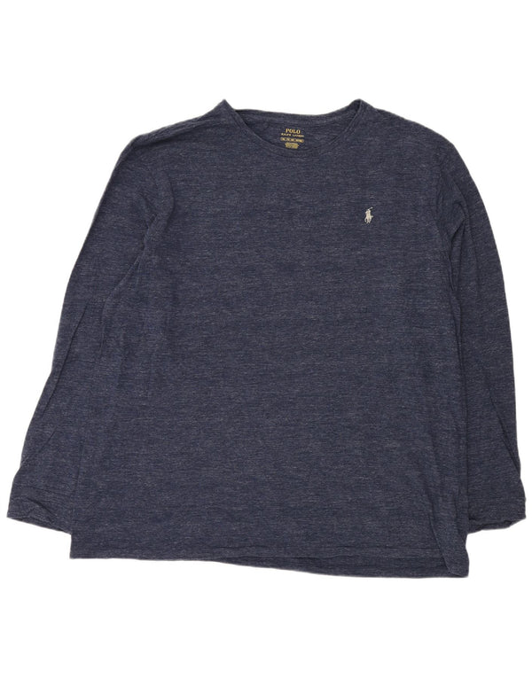 Ralph Lauren Herre Top Langærmet 2XL Navy Blue Flecked Bomuld