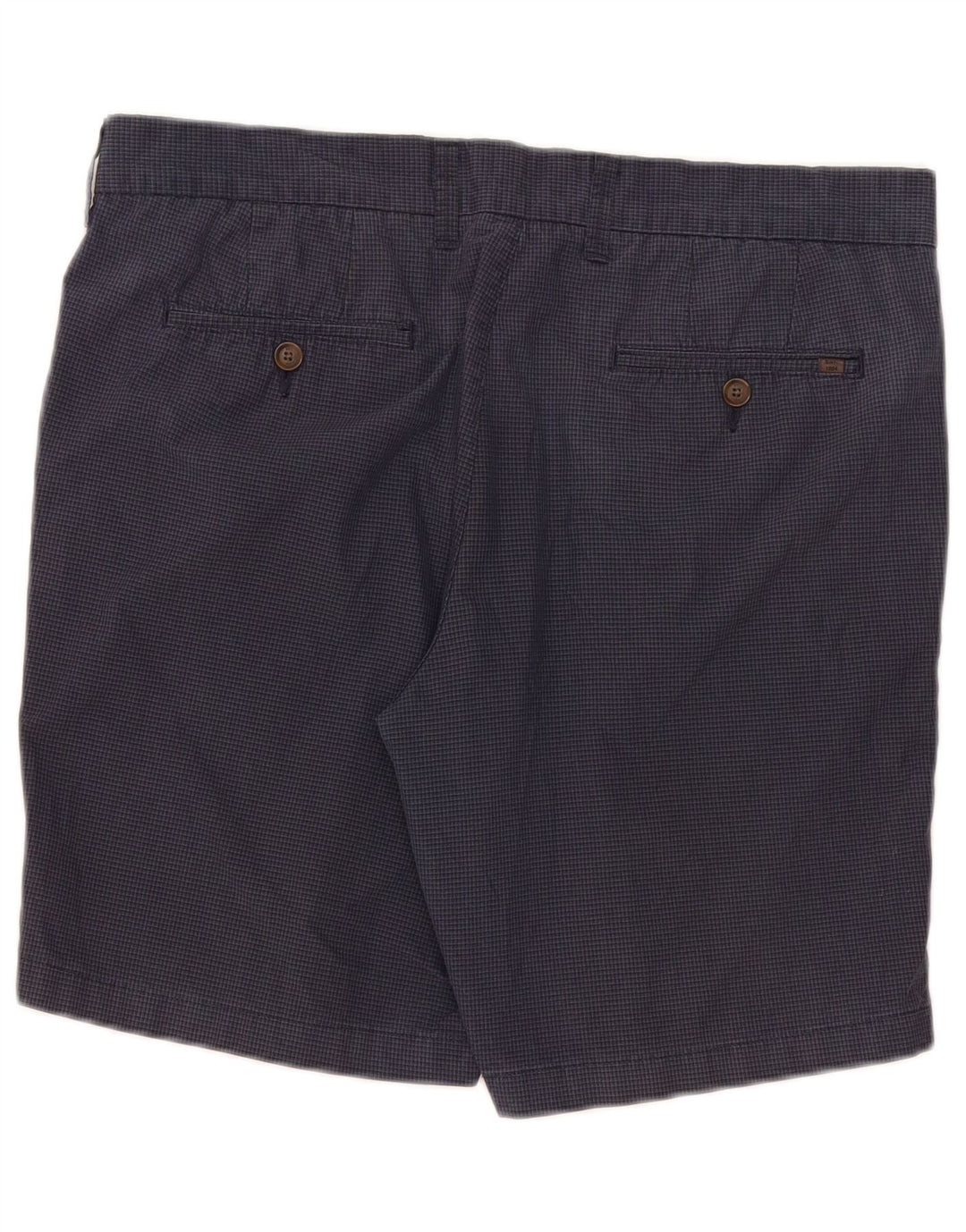 Marks & Spencer Herre Chino Shorts W36 Large Navy Blue Gingham Cotton