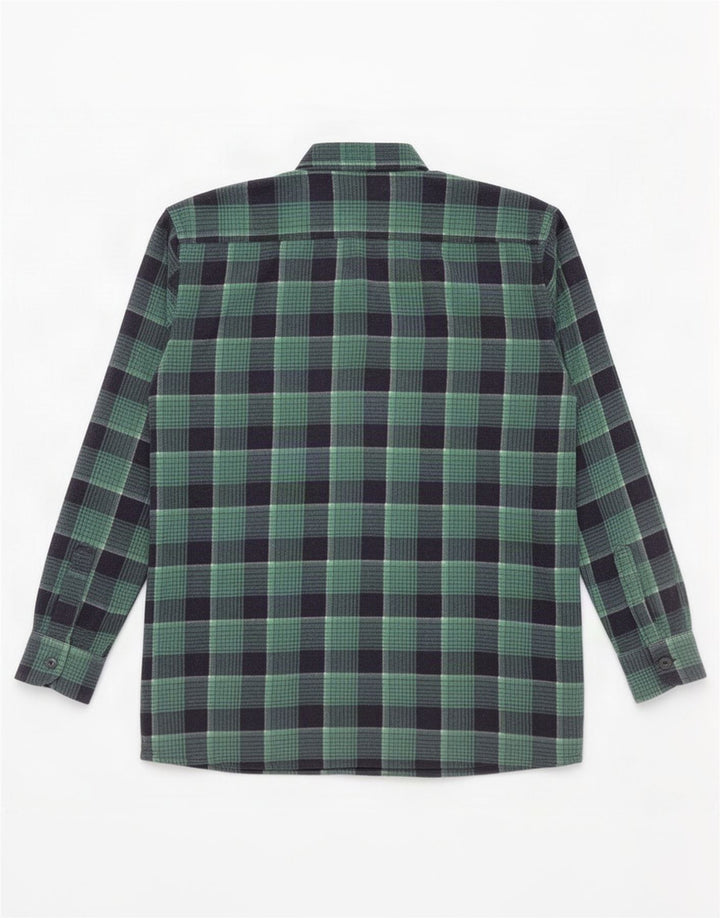 Vintage flannelskjorte til mænd, stor grøn ternet