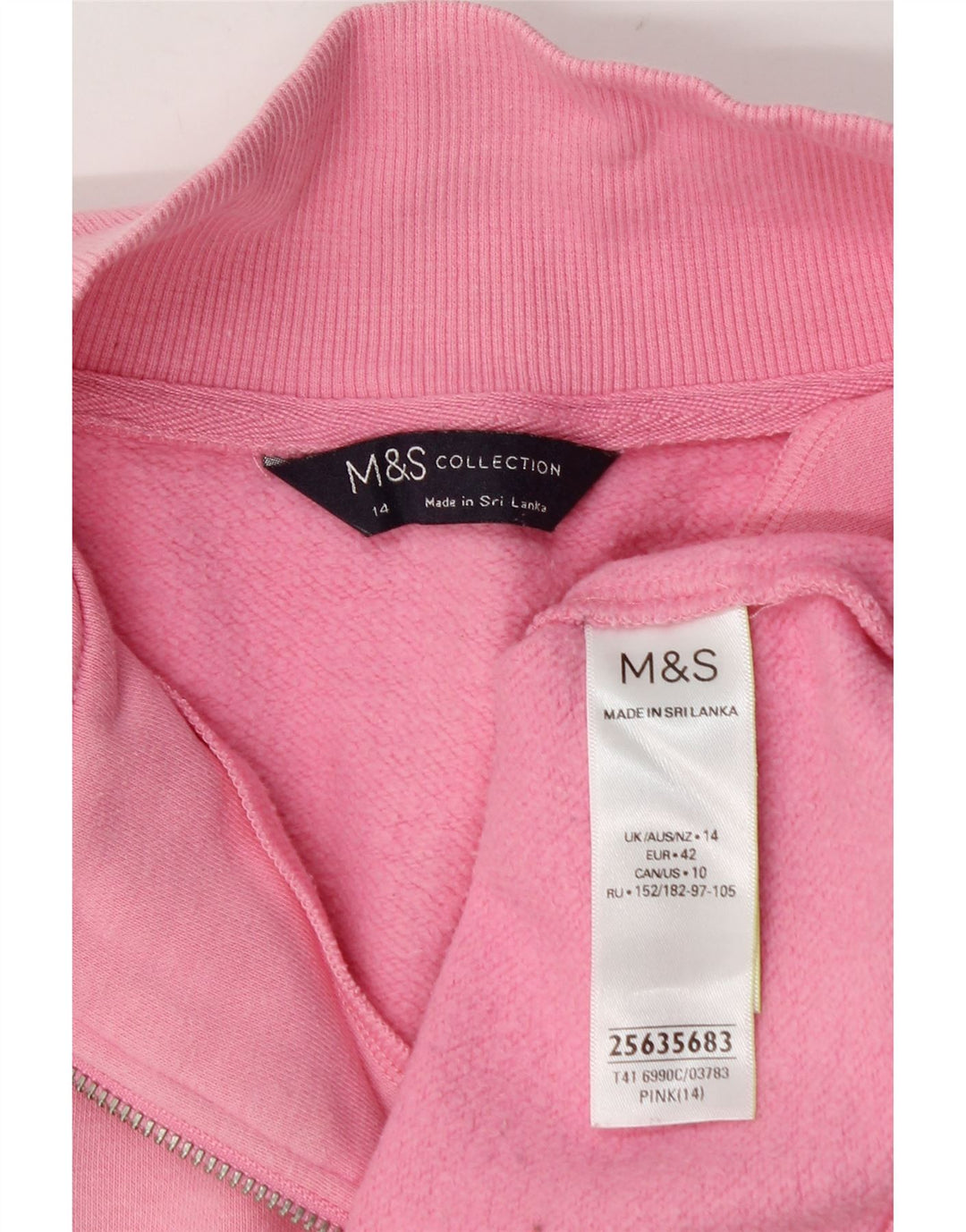 Marks & Spencer Dame Oversized Sweatshirt Jumper UK 14 Large Pink