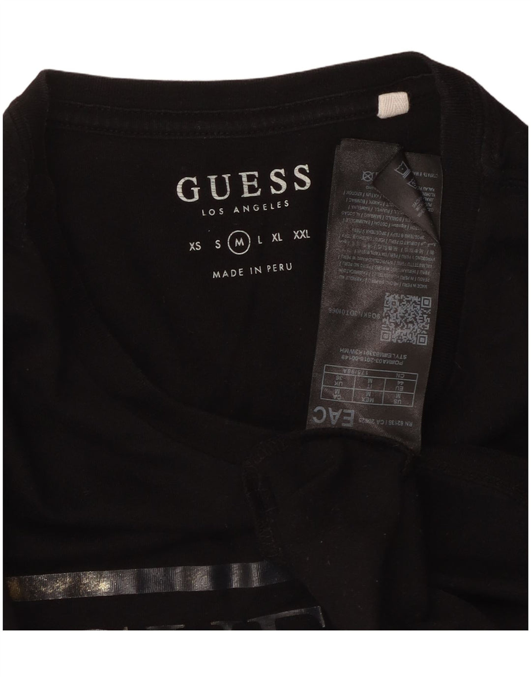 GUESS Herre grafisk T-shirt Top Medium Sort Bomuld
