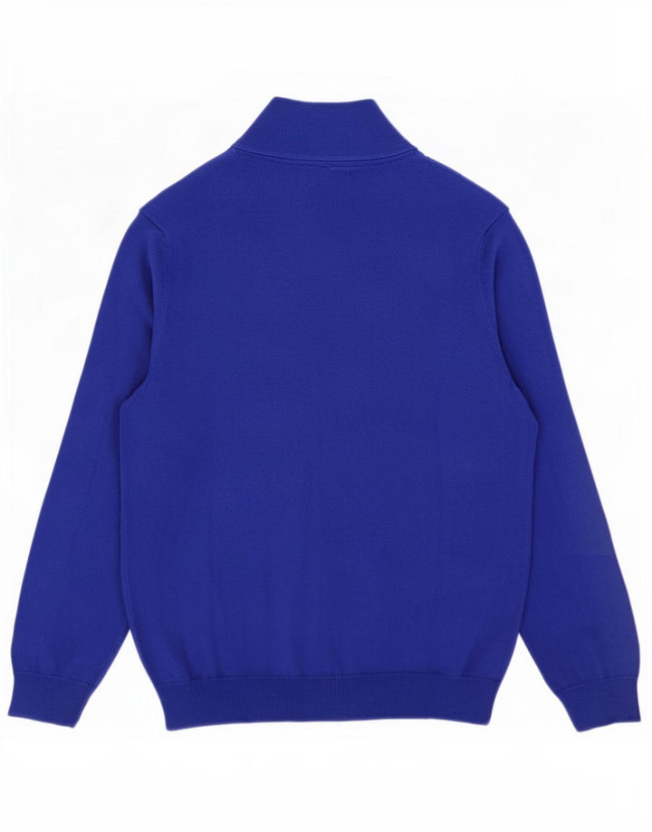 Lyle & Scott Herre Zip Neck Jumper Sweater Stor Blå Bomuld
