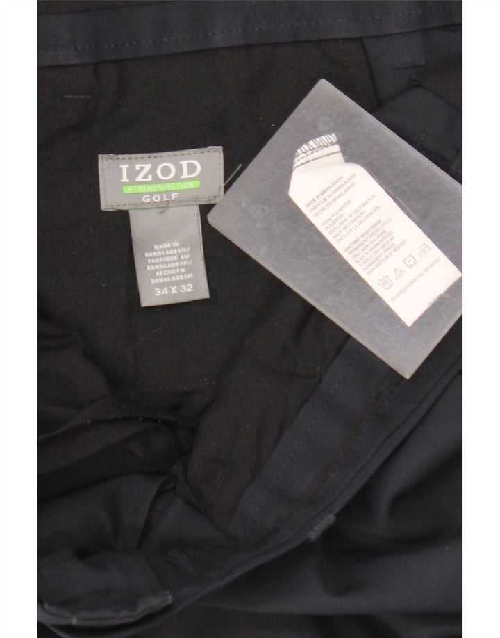 IZOD Herre Golf Straight Chino Bukser W34 L32 Marineblå Polyester
