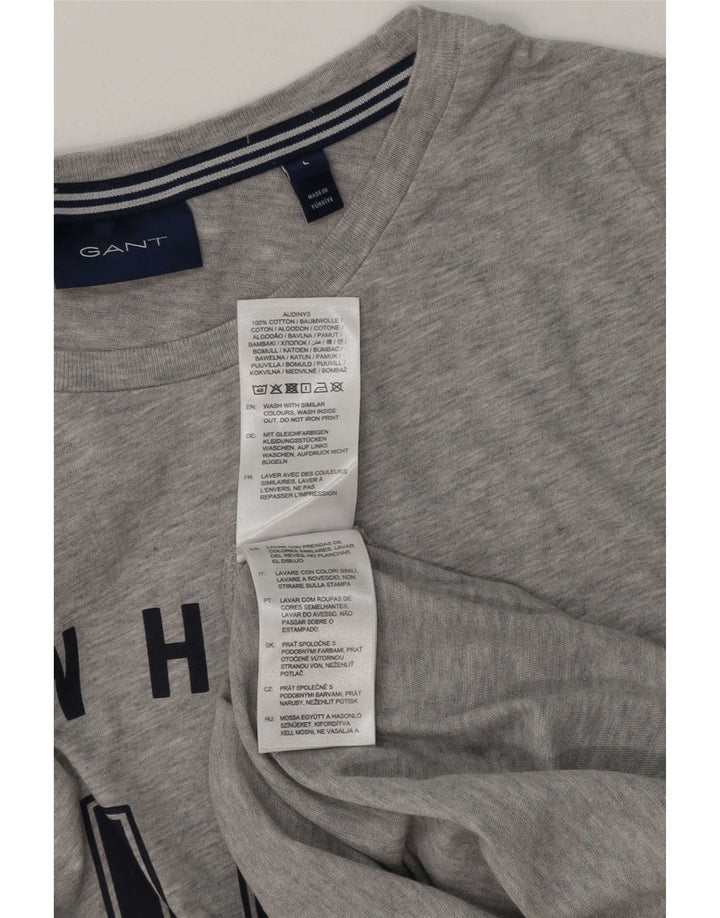 Gant Grafisk T-shirt top til mænd, stor grå bomuld