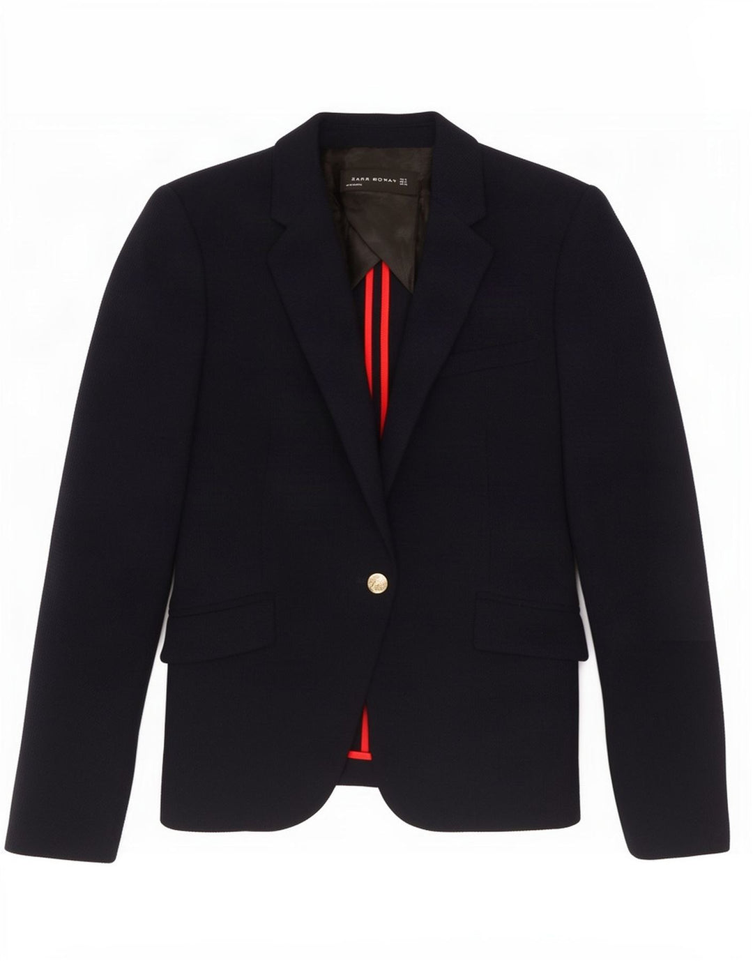 Zara Dame 1 Knap Blazer Jacket UK 10 Small Navy Blue