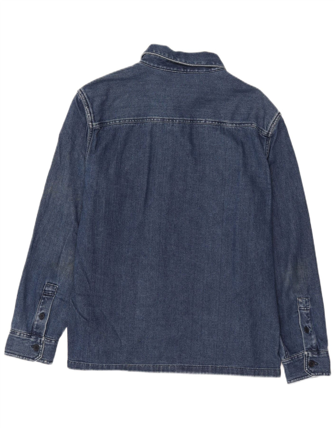 Marks & Spencer Herre Overshirt Denim Shirt Large Blue Cotton Classic