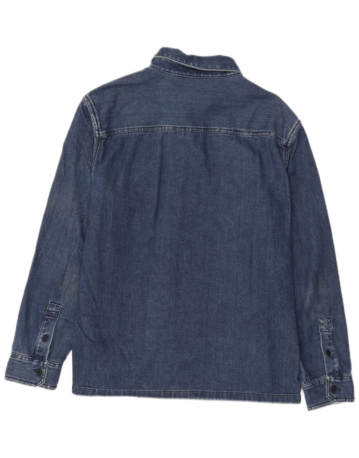 Marks & Spencer Herre Overshirt Denim Shirt Large Blue Cotton Classic