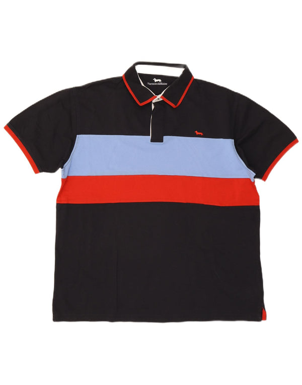 Harmont & Blaine Polo Shirt til mænd 3XL Marineblå Colourblock Bomuld