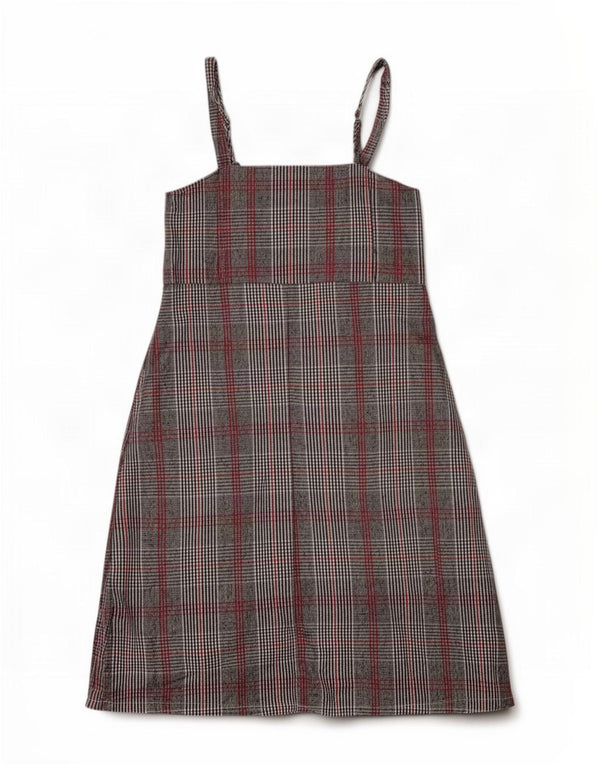 Hollister Dame Slip Dress UK 4 XS grå ternet bomuld