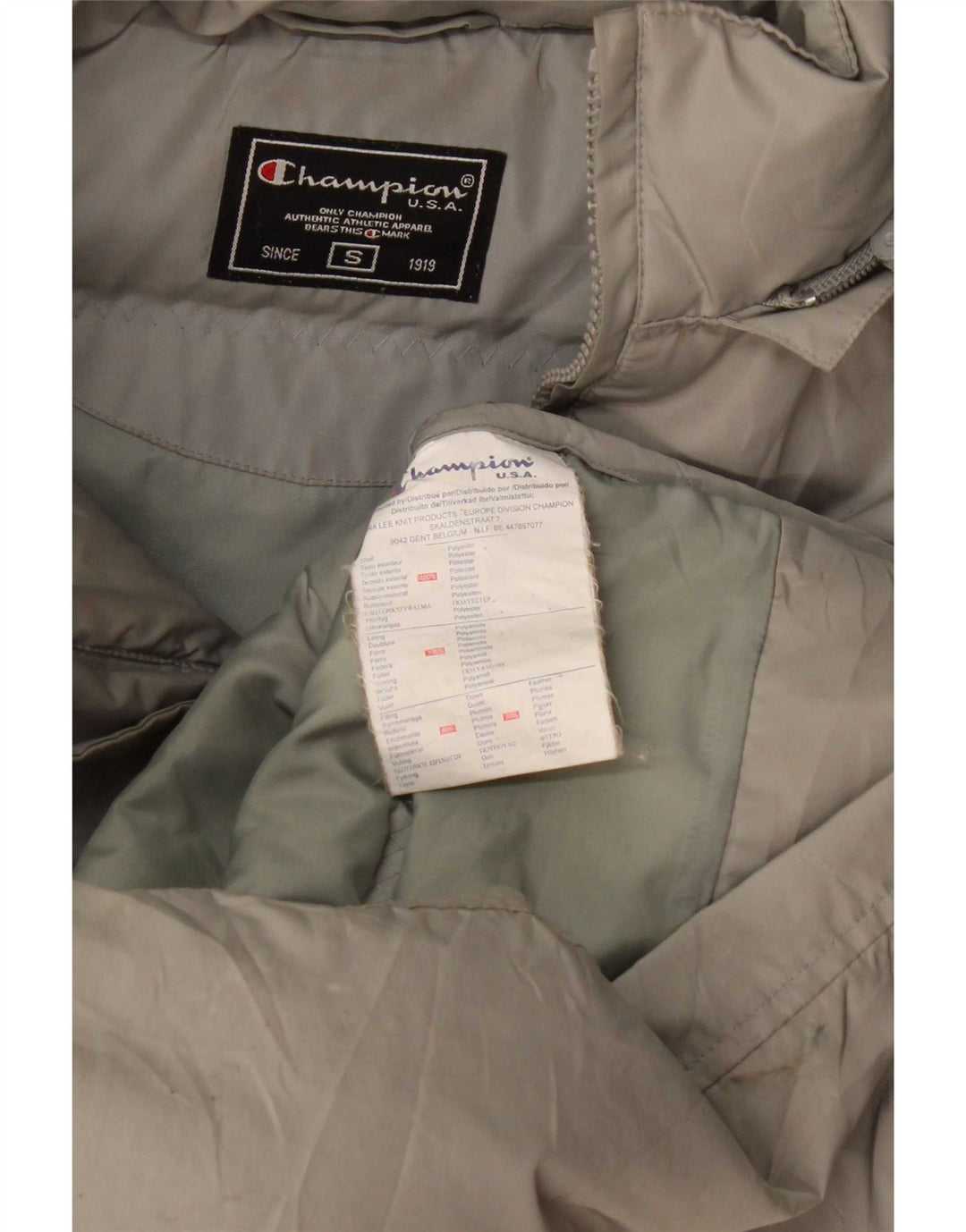 Champion Dame Oversized Hooded Polstret Frakke UK 10 Small Grey Polyester