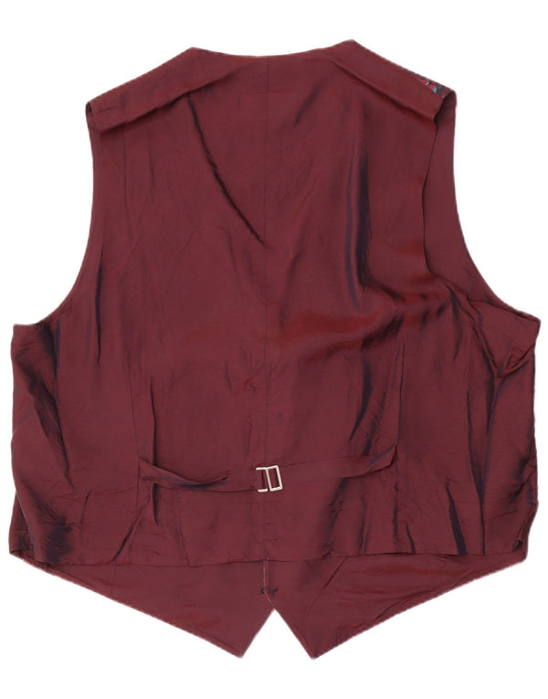 Wilvorst Herre Regular Fit vest EU 54 4XL Burgundy Floral Polyester