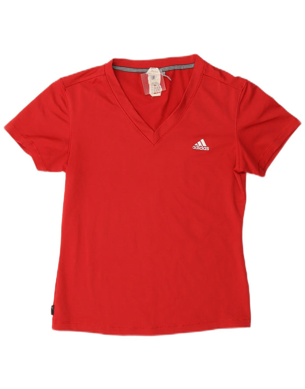 Adidas Dame Clima 365 T-Shirt Top UK 14 Medium Rød Polyester