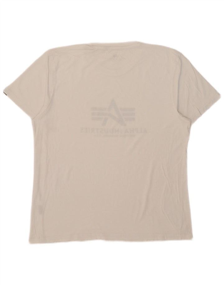 Alpha Industries Herre Grafisk T-Shirt Top Stor Hvid