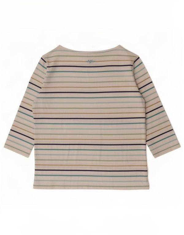 Crew Clothing Womens Top 3/4 Sleeve UK 12 Medium Multicoloured Striped