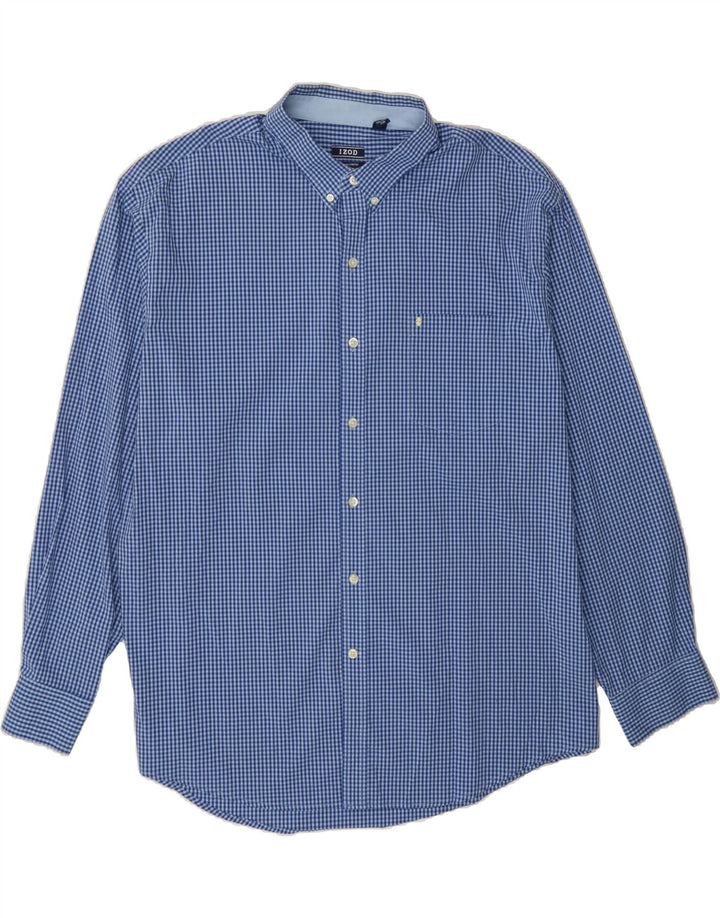IZOD Mens Big & Tall Shirt 2XL Blue Gingham Cotton Vintage Izod and Second-Hand Izod from Messina Hembry 