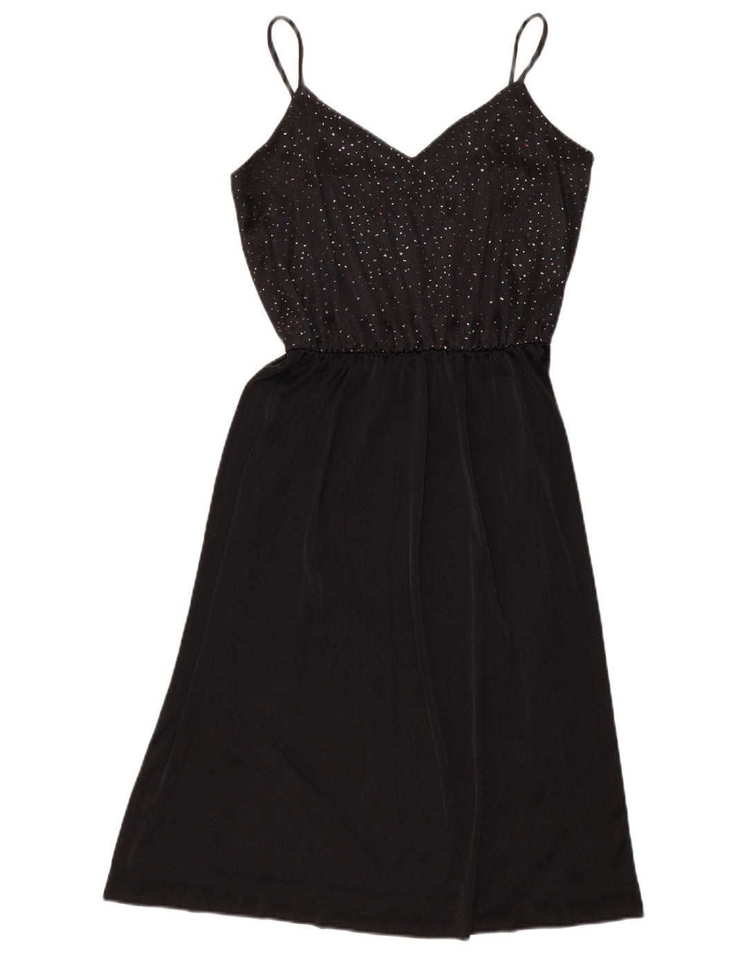 Vintage Dame Slip Dress UK 12 Medium Black