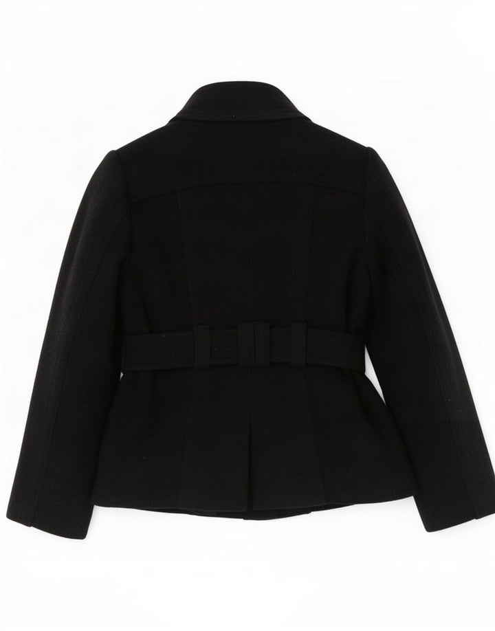 Zara Womens Pea Coat UK 12 Medium Black Wool