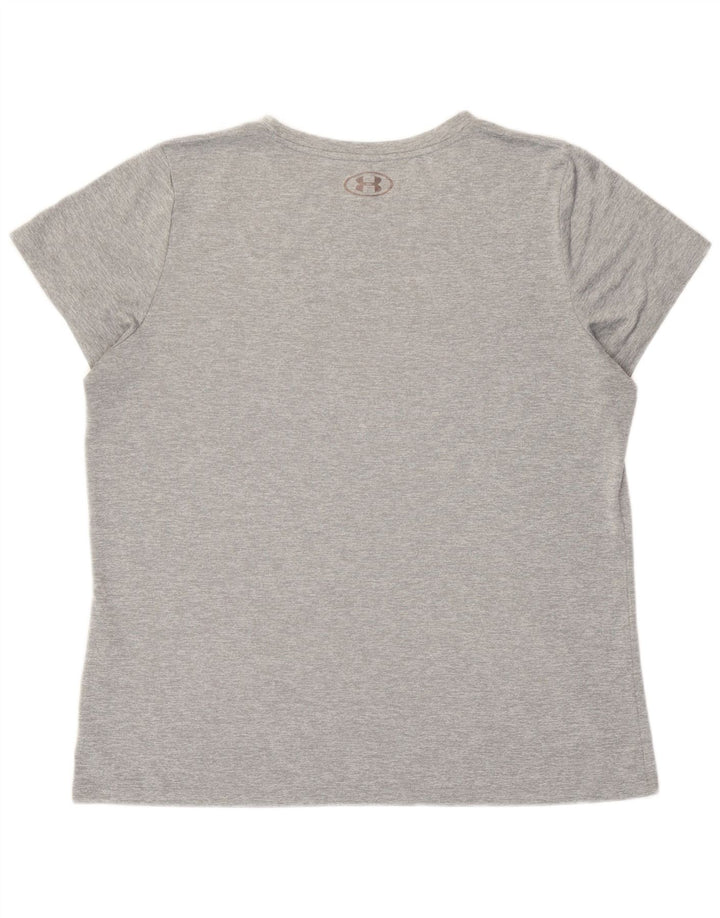 Under Armour Grafisk T-shirt top til kvinder UK 18 XL Grå Flecked Polyester