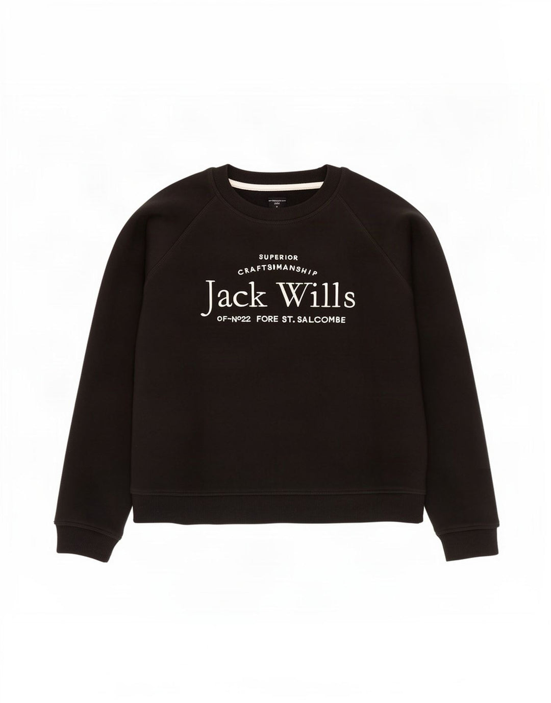 Jack Wills Dame Grafisk Oversized Sweatshirt Jumper UK 12 Medium Sort