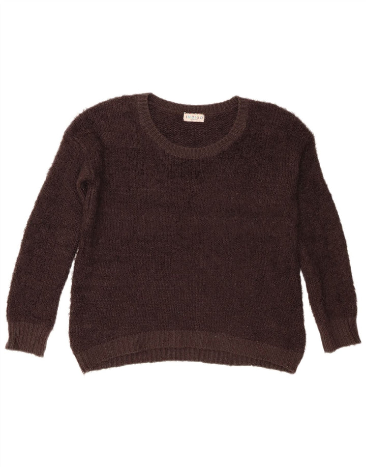 Marks & Spencer Dame Oversized Boat Neck Jumper Sweater UK 10 Small Brown