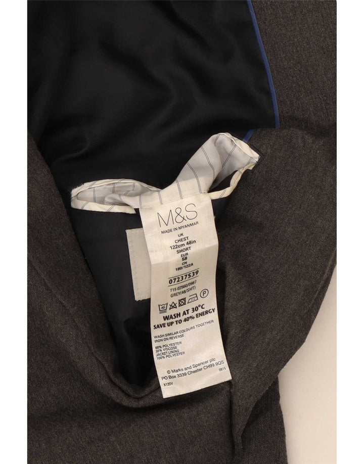 Marks & Spencer Herre 2-knaps blazerjakke UK 48 2XL Grå Polyester