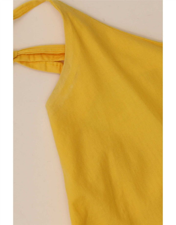 Vintage solkjole til kvinder UK 12 Medium Yellow