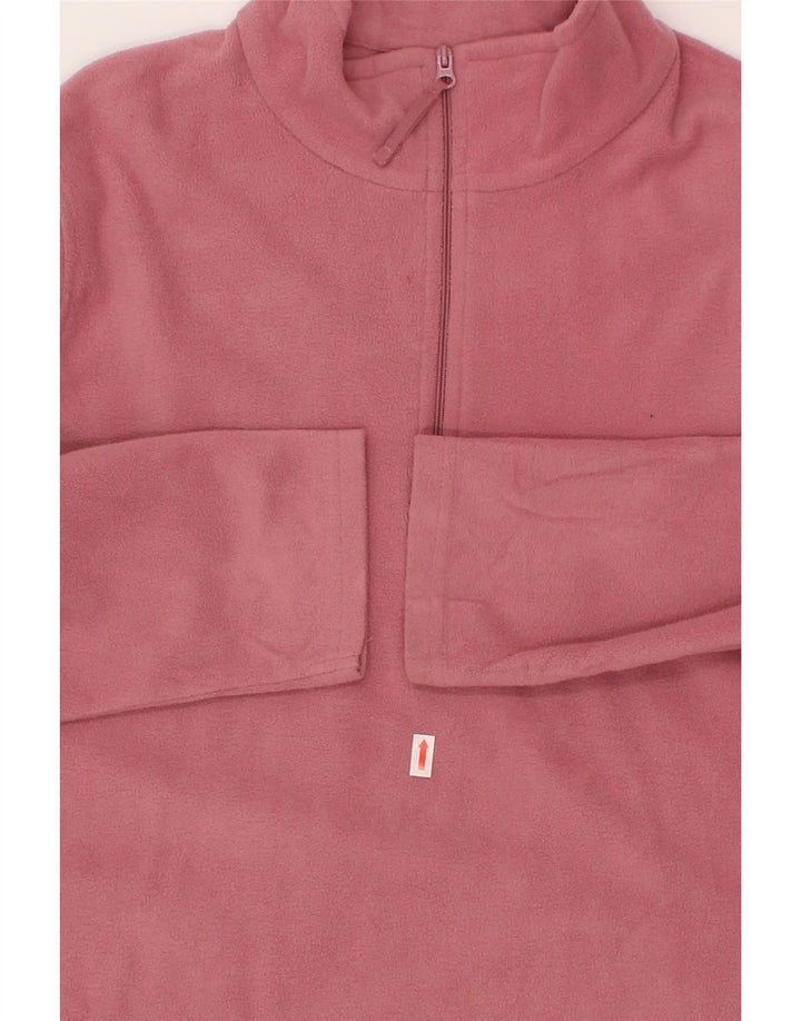 MOUNTAIN WAREHOUSE Mens Zip Neck Fleece Jumper Large Pink Polyester Vintage Mountain Warehouse and Second-Hand Mountain Warehouse from Messina Hembry 