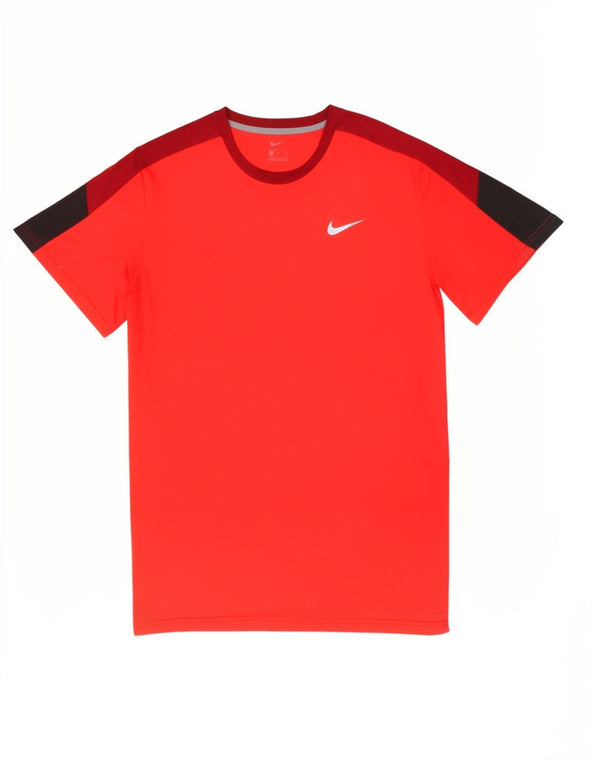Nike T-shirt top til mænd XL Rød Colourblock Polyester