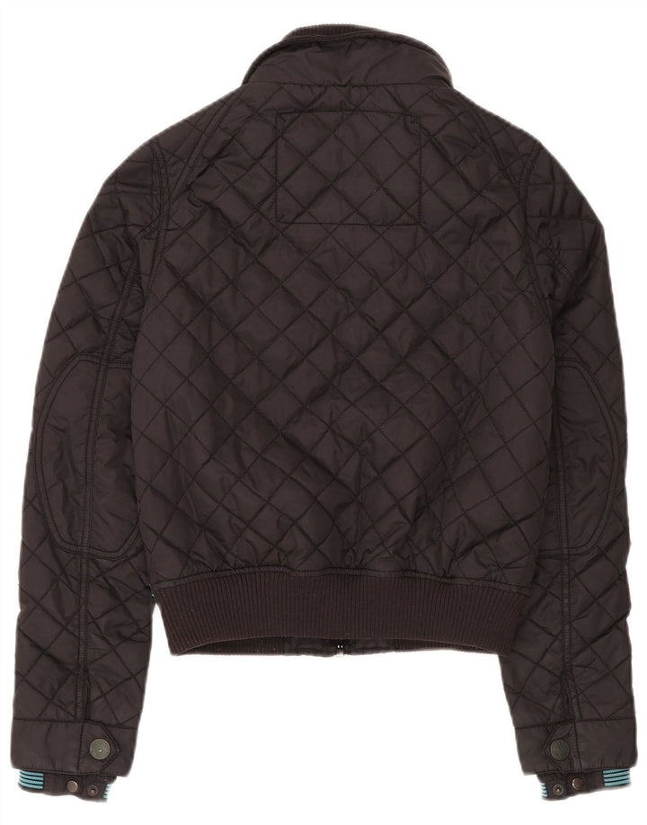 Superdry Quiltet Utility-jakke til kvinder UK 10 Lille sort nylon