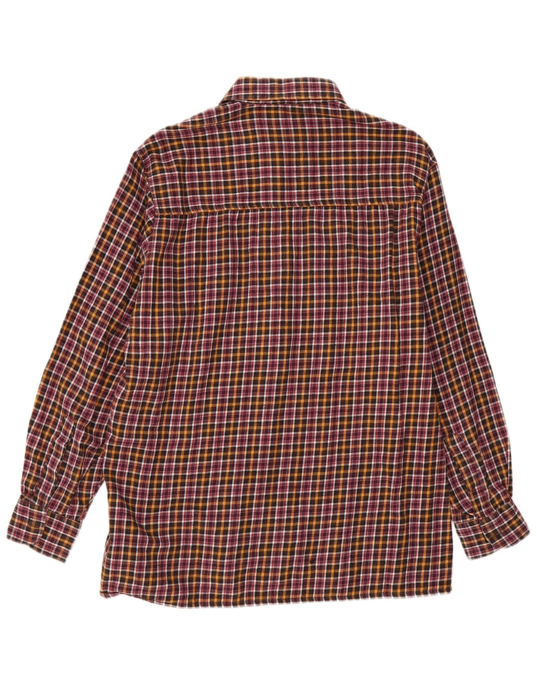 VINTAGE herre flannelskjorte str. 41/42 Stor flerfarvet ternet bomuld