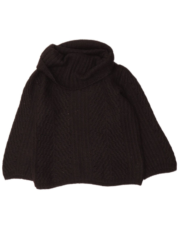Armani Jeans Dame 3/4 ærmer rullehals sweater UK 14 Large Sort