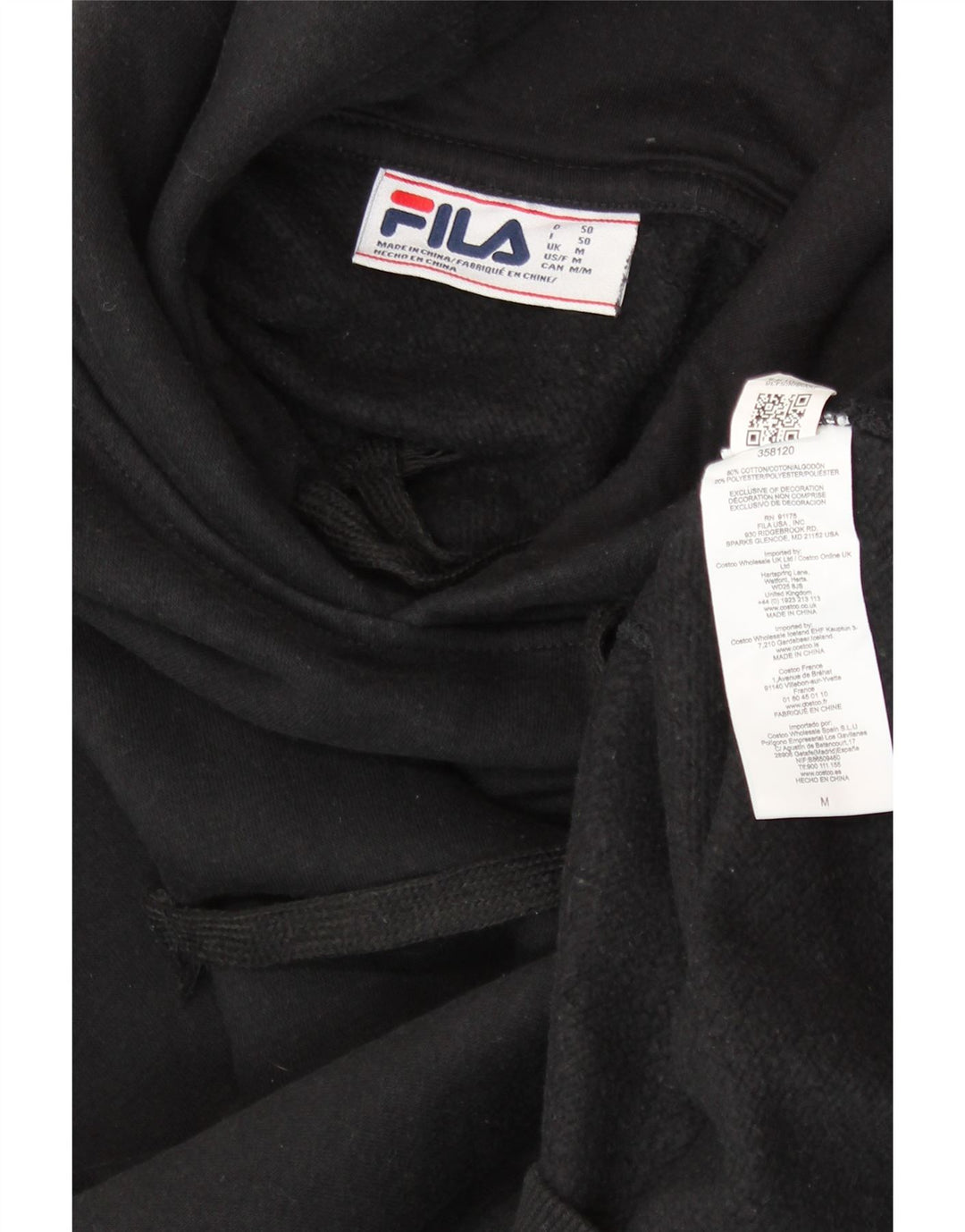 FILA Hættetrøje til mænd Medium Sort Bomuld