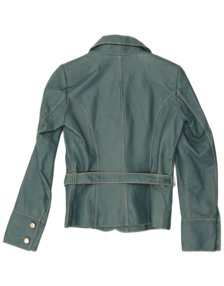 Vero Moda Dame 1 Knap Læder Blazer Jakke UK 10 Lille Grøn