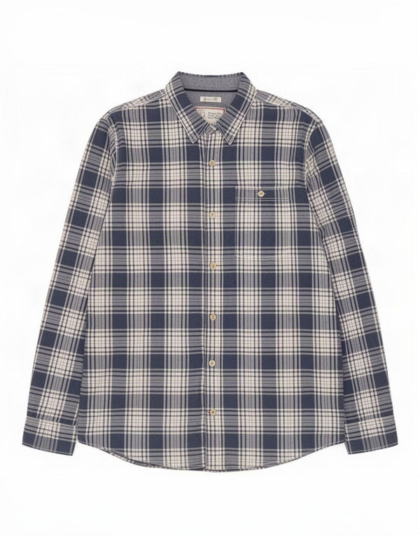 Fat Face Mens Classic Fit Shirt 2XL Navy Blue Check Cotton