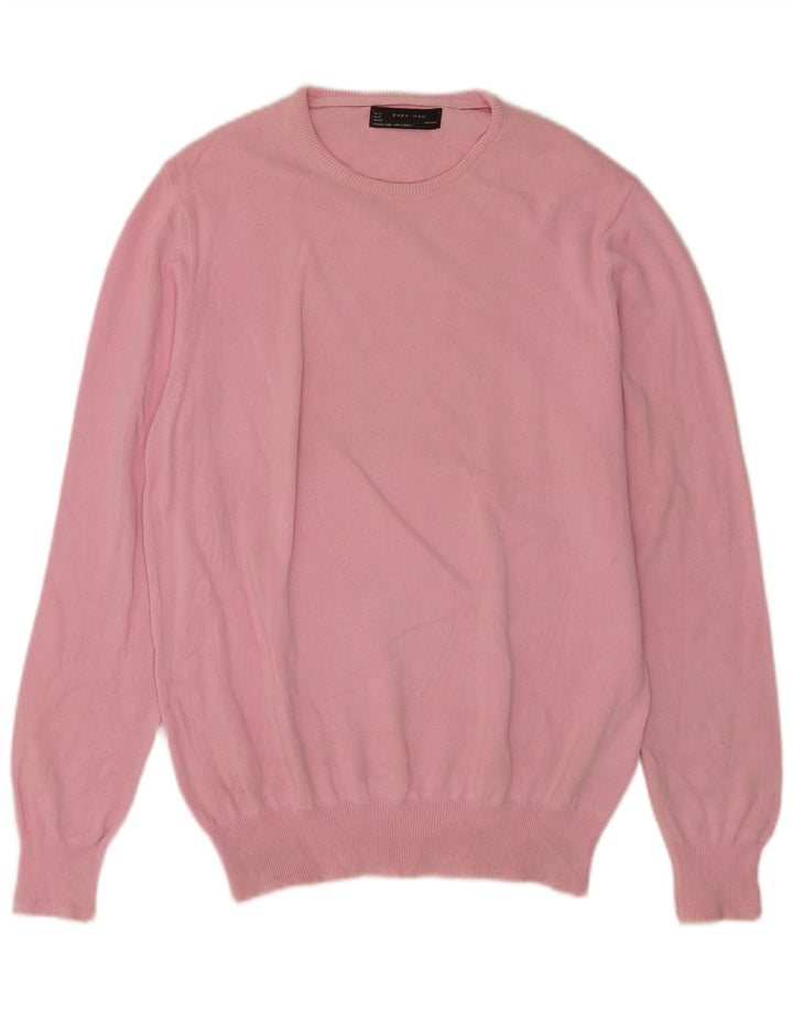 Zara Herre trøjetrøje med rund hals Medium Pink Bomuld