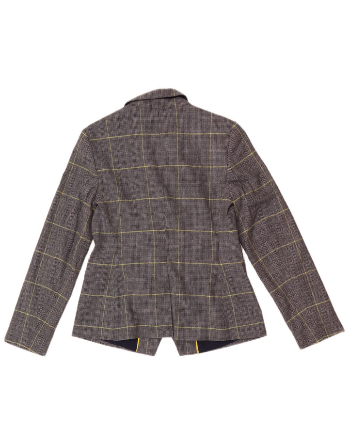 Boden Dame Petite Blazer Jacket UK 10 Small Navy Blue Houndstooth